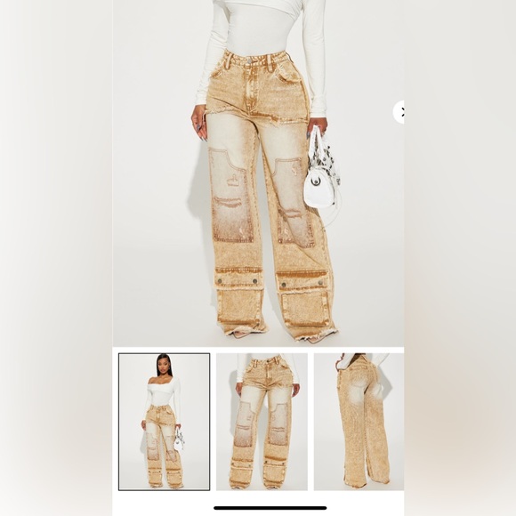 Fashion Nova Pants - Fashion Nova jeans tan, nice fit